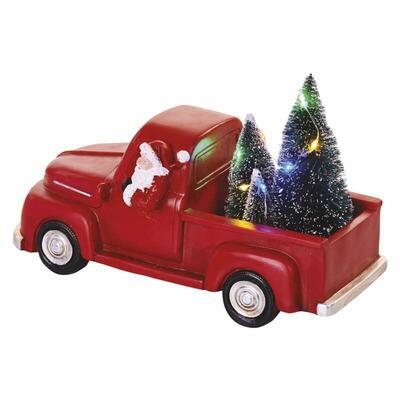 Vánoční LED truck se Santou 10cm 3xAA barvy - 3