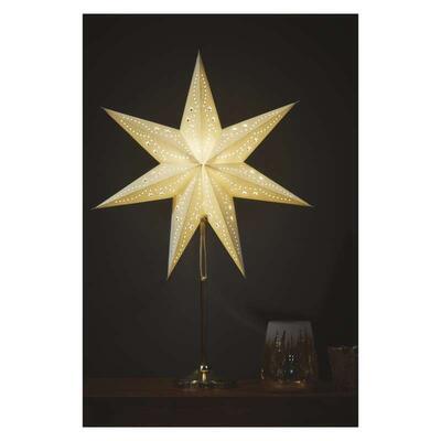 Vánoční svícen Hvězda 67cm Bílá/zlatý stojan - 3