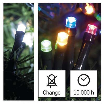 LED vánoční řetěz 2v1 CW/Barevné 8 módů IP44 10m - 3