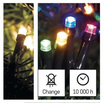 LED vánoční řetěz 2v1 WW/Barevné 8 módů IP44 10m - 3
