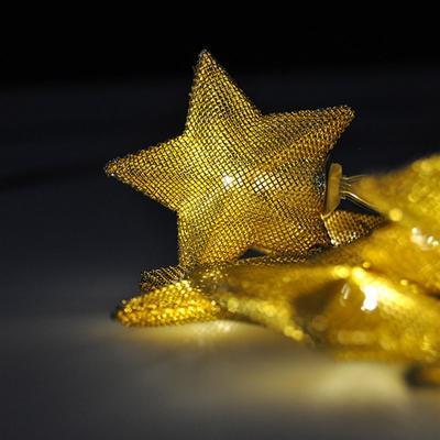 Vánoční LED girlanda zlaté hvězdy 1m WW - 3