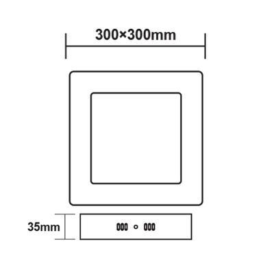Přisazený LED panel 24W 300x300 mm - 3