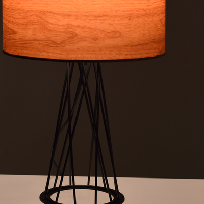 Stolní lampa Mesh, třešňové dřevo - 3