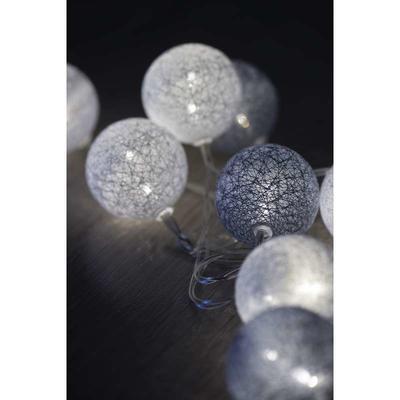 LED girlanda bavlněné koule -  bílá/šedá - 3