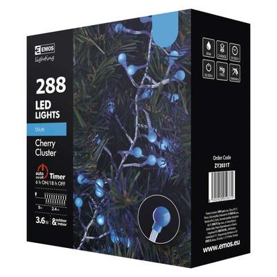 LED vánoční řetěz – ježek modrá IP44, 2,4m časovač - 3