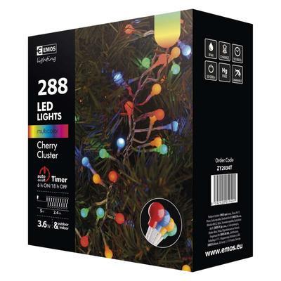 LED vánoční řetěz – ježek barev. IP44 2,4m časovač - 3