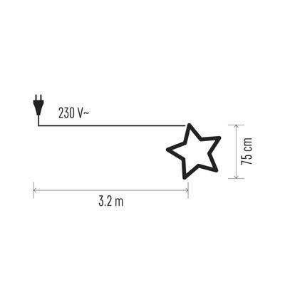 Vánoční papírová Hvězda 75cm - bílá - 3