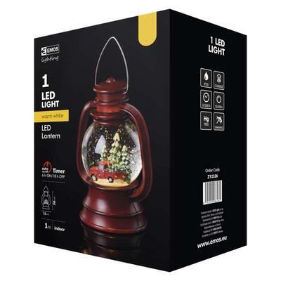 Vánoční LED lucerna 20cm, 3x AA, časovač - 4