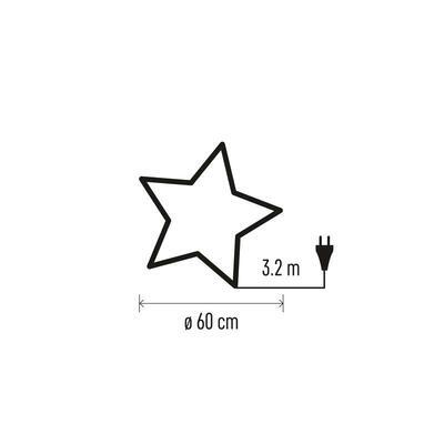 Dekorativní závěsná papírová hvězda 60cm bílá/stř. - 4