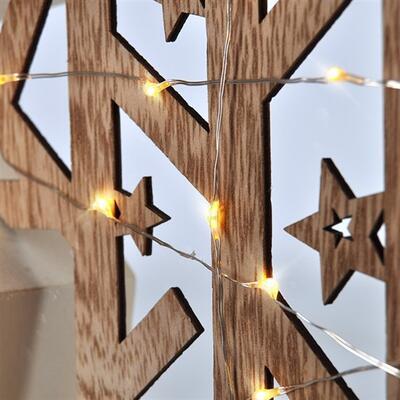 Vánoční dřevěná dekorativní LED Hvězda, 2x AA - 4