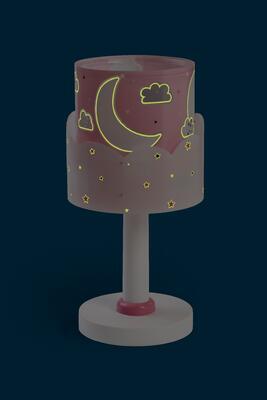 Dětská stolní lampička Moon, růžová - 4