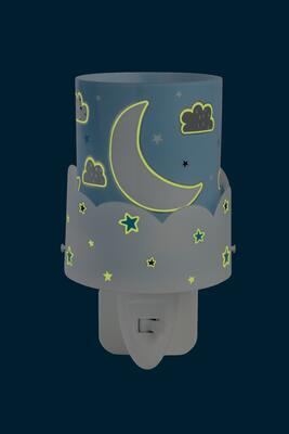 Dětská noční lampička Moon, modrá - 4
