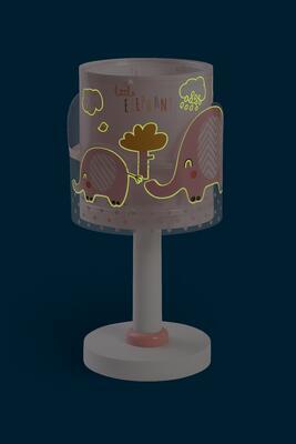 Dětská stolní lampička Little Elephant, růžová - 4
