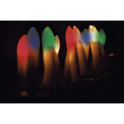 LED vánoční řetěz – barevné svíčky, 7m, IP44 - 4