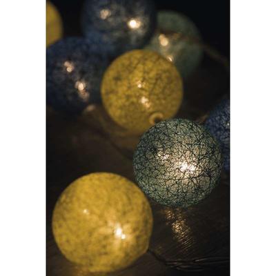 LED girlanda bavlněné koule -  modrá/žlutá - 4