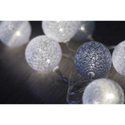 LED girlanda bavlněné koule -  bílá/šedá - 4