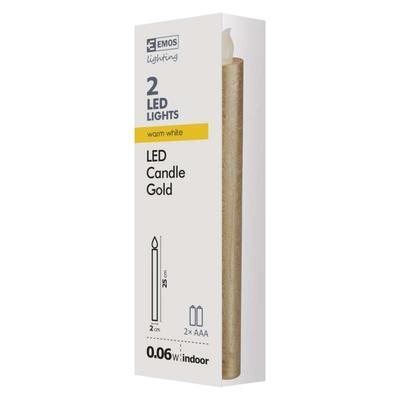 2x dekorativní LED svíčka 25cm - zlatá - 4