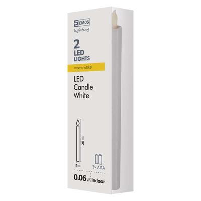 2x dekorativní LED svíčka 25cm - bílá - 4