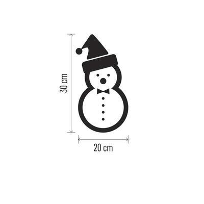 Vánoční dřevěný LED sněhulák, 30cm, 2xAAA, časovač - 5