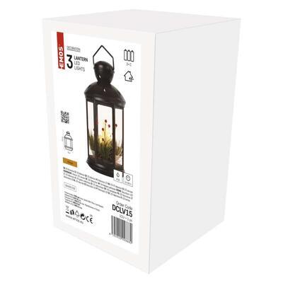 Dekorativní LED lucerna s cesmínou 35,5cm 3xC WW - 5