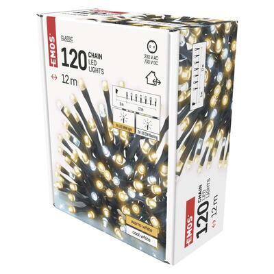 LED vánoční řetěz blikající 12m IP44 CW/WW časovač - 5