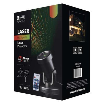 Laserový projektor zelená/červená síť ovladač čas. - 5