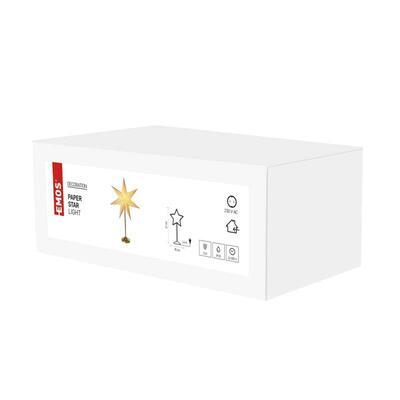 Vánoční svícen Hvězda 67cm Bílá/zlatý stojan - 6