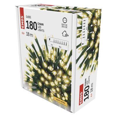 LED vánoční řetěz, WW. IP44, 18m, časovač - 7
