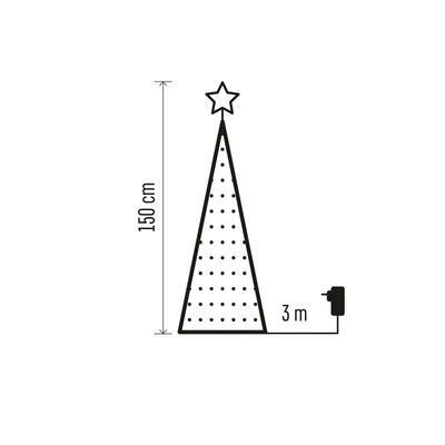 LED vánoční stromek s řetězem a hvězdou 1,5m RGB - 7